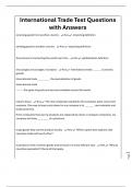 International Trade Test Questions with Answers