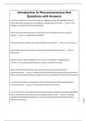 Introduction To Macroeconomics Test Questions with Answers