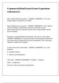 Commercial Real Estate Exam &num;1 questions with answers