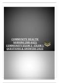 COMMUNITY HEALTH  NURSING &lpar;NR-442&rpar;  COMMUNITY EXAM 1 - EXAM 1  QUESTIONS & ANSWERS 2025