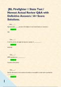JBL Firefighter 1 State Test &sol; Newest Actual Review Q&A with Definitive Answers &sol; A&plus; Score Solutions&period;        Quiz&lowbar;&lowbar;&lowbar;&lowbar;&quest; Approximately &lowbar;&lowbar;&lowbar;&lowbar;&lowbar; percent of fire fighters in the United States are volunteers&period; -           Answer 73&percnt;          Quiz&lowbar;&lowbar;&lowbar;&lowbar;&quest; In the fire 