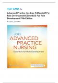TEST BANK For Advanced Practice Nursing&colon; Essentials For Role Development Essentials For Role Development Fifth Edition By Lucille A&period; Joel &lpar;Author&rpar;