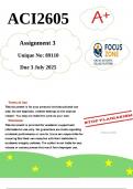 ACI2605 Assignment 3 &lpar;891101&rpar;- Due 3 July 2025