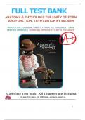 Test Bank for Anatomy and Physiology The Unity of Form and Function 10th Edition by Kenneth S&period; Saladin &vert; 9781265328627 &vert; All Chapters 1-29 &vert; LATEST