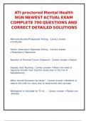 ATI proctored Mental Health NGN NEWEST ACTUAL EXAM COMPLETE 700 QUESTIONS AND CORRECT DETAILED SOLUTIONS 