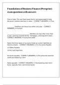 Foundations of Business Finance &lpar;Peregrine&rpar; exam questions with answers