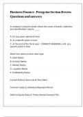 Business Finance - Peregrine Section Review Questions and answers