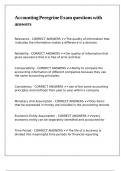 Accounting Peregrine Exam questions with answers&comma;