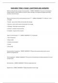NUR1020C TERM 1 EXAM 1 QUESTIONS AND ANSWERS