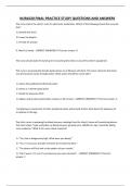 NUR1020 FINAL PRACTICE STUDY QUESTIONS AND ANSWERS
