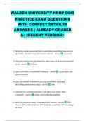 WALDEN UNIVERSITY NRNP 6645 PRACTICE EXAM QUESTIONS WITH CORRECT DETAILED ANSWERS &vert; ALREADY GRADED A&plus;<RECENT VERSION>