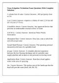 Texas Irrigation Technician Exam Questions With Complete Solutions