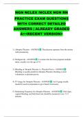 NGN NCLEX &sol;NCLEX NGN RN PRACTICE EXAM QUESTIONS WITH CORRECT DETAILED ANSWERS &vert; ALREADY GRADED A&plus;<RECENT VERSION>
