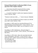 Perinatal Mental Health Certification &lpar;PMH-C&rpar; Exam Questions With Complete Solutions