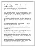 Dump Truck Operator CBT Exam Questions With Complete Solutions