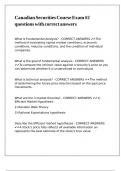 Canadian Securities Course Exam -2 questions with correct answers