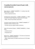 Canadian Securities Course Exam 1 with correct answers