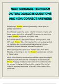 NCCT SURGICAL TECH EXAM ACTUAL 2025&sol;2026 QUESTIONS AND 100&percnt; CORRECT ANSWERS
