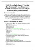 VATI Greenlight Exam &vert; Verified Questions and Correct Answers &vert; NCLEX Readiness Assessment &vert; A&plus; Graded &vert; 2025&sol;2026 Edition