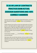 TX 30 HR LAW OF CONTRACTS PRACTICE EXAM ACTUAL 2025&sol;2026 QUESTIONS AND 100&percnt; CORRECT ANSWERS