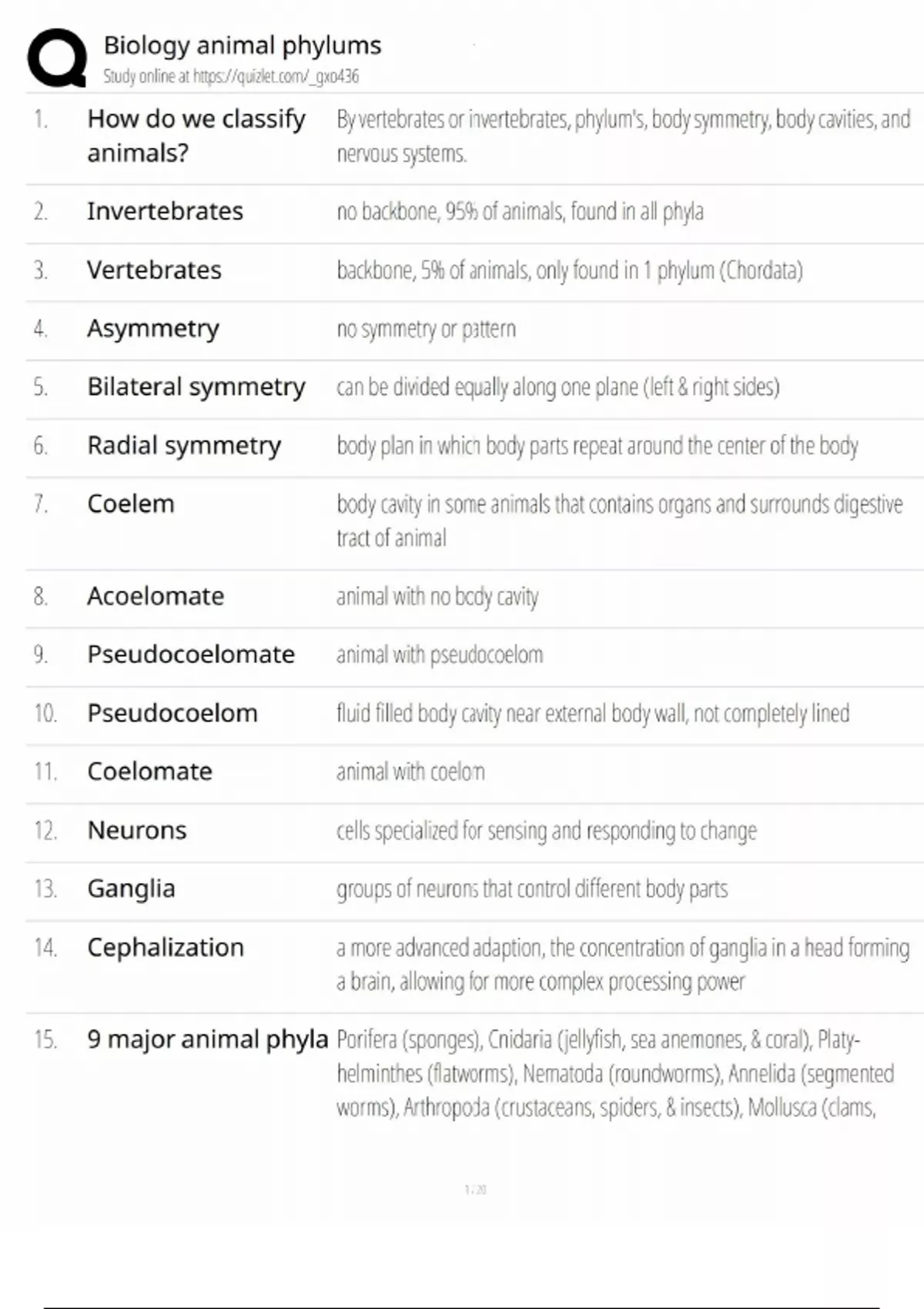 BIO 101 Animal Phylums / Score 100% / 2025 Update / Study Guide ...
