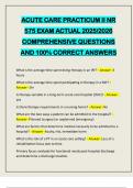 ACUTE CARE PRACTICUM II NR 575 EXAM ACTUAL 2025&sol;2026 COMPREHENSIVE QUESTIONS AND 100&percnt; CORRECT ANSWERS