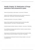 Health Chapter 13&colon; Medication & Drugs questions well answered to pass