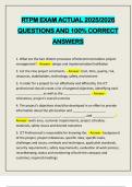 RTPM EXAM ACTUAL 2025&sol;2026 QUESTIONS AND 100&percnt; CORRECT ANSWERS