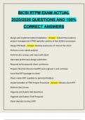 BICSI RTPM EXAM ACTUAL 2025&sol;2026 QUESTIONS AND 100&percnt; CORRECT ANSWERS
