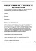 Nursing Process Test Questions With Verified Answers
