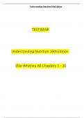 Understanding Nutrition 16th Ed Test Bank &vert; Ellie Whitney &vert; 2025&sol;2026 A&plus; Study Guide &lpar;Ch 1&ndash;20&rpar;