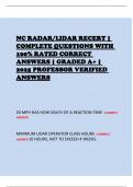 NC RADAR&sol;LIDAR Recert Test Bank 2025 &vert; Verified Q&A &vert; 100&percnt; Correct A&plus; Law Enforcement Prep