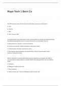 Rope Tech 1 Bern Co Exam Questions and Answers