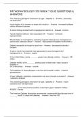 PATHOPHYSIOLOGY 370 WEEK 7 QUIZ QUESTIONS & ANSWERS