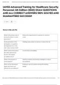 IAHSS Advanced Training for Healthcare Security Personnel 4th Edition &lpar;2025&rpar; EXAM QUESTIONS AND ALL CORRECT ANSWERS 100&percnt; SOLVED AND GUARANTEED SUCCESS&excl;&excl;
