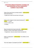 CERTIFIED BREASTFEEDING COUNSELOR  2025 UPDATED ACTUAL EXAM WITH  CORRECT SOLUTIONS&period;