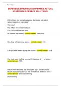 DEFENSIVE DRIVING 2025 UPDATED ACTUAL  EXAM WITH CORRECT SOLUTIONS&period;