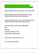 UNE Medical Biochemistry Exam 1 Questions With 100- Correct Answers