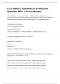 UNE Medical Biochemistry Final Exam Questions With Correct Answers 