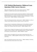 UNE Medical Biochemistry Midterm Exam Questions With Correct Answers&period;