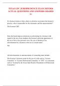 TEXAS LPC JURISPRUDENCE EXAM 2025&sol;2026 ACTUAL QUESTIONS AND ANSWERS GRADED A&plus;