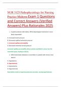 NUR 3125 Pathophysiology for Nursing  Practice Midterm Exam 1 Questions  and Correct Answers &lpar;Verified  Answers&rpar; Plus Rationales 2025