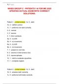 NIHSS GROUP C - PATIENTS 1-6 FOR ME 2025  UPDATED ACTUAL EXAM WITH CORRECT  SOLUTIONS&period;