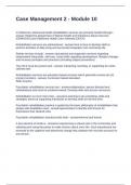 Case Management 2 - Module 10 Questions and Answers 2025