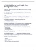 ODMHSAS Behavioral Health Case Management Exam Questions and Answers Graded A&plus;