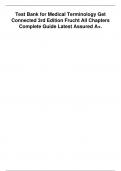 Test Bank for Medical Terminology Get Connected 3rd Edition Frucht All Chapters Complete Guide Latest Assured A&plus;&period;