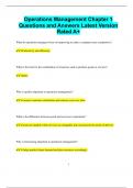 Operations Management Chapter 1 Questions and Answers Latest Version  Rated A&plus;