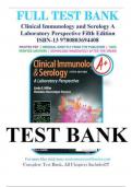 Test Bank For Clinical Immunology and Serology A Laboratory Perspective Fifth Edition by Christine Dorresteyn Miller ISBN 9780803694408 &vert; Complete Guide A&plus;