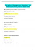 Operations Management Questions and Answers Latest Version 100&percnt; Pass
