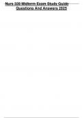 Nurs 328 Midterm Exam Study Guide Questions And Answers 2025